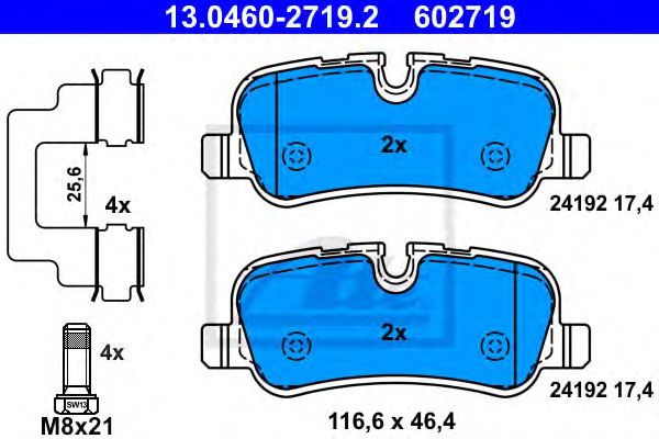 Купить ATE 13.0460-2719.2 Колодки тормозные дисковые задн, LAND ROVER: DISCOVERY III 2.7 TD 4x4/4.0 4x4/4.0 V6 4x4/4.4 4x4 04-09, RANGE ROVER III 3.0 TD 6 4x4/4.2 4x4/4.4 4x4 02-12, RANGE ROVER SPORT 2