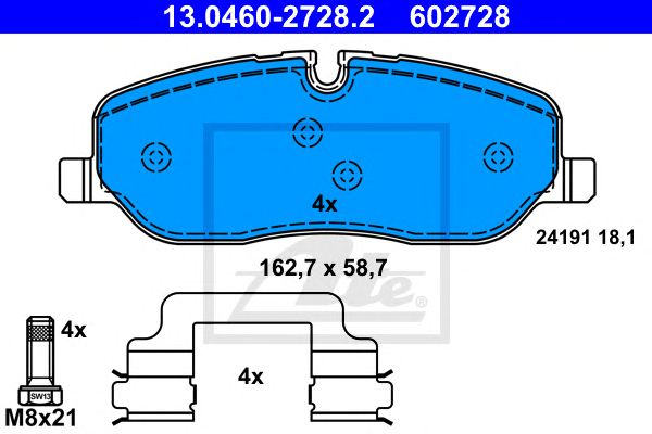 Купить ATE 13.0460-2728.2 Колодки тормозные дисковые передн, LAND ROVER: DISCOVERY III 2.7 TD 4x4/4.0 4x4/4.0 V6 4x4/4.4 4x4 04-09, DISCOVERY IV 2.7 TD 4x4 09-, RANGE ROVER III 3.0 TD 6 4x4/4.4 4x4 02-
