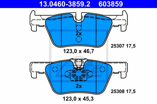 Купить ATE 13.0460-3859.2 Колодки тормозные дисковые задн, BMW: 1 114 d/114 i/116 d/116 i/118 d/118 i/120 d/120 d xDrive/125 d/125 i 10-, 1 114 d/114 i/116 d/116 i/118 d/118 d xDrive/118 i/120 d/120 d