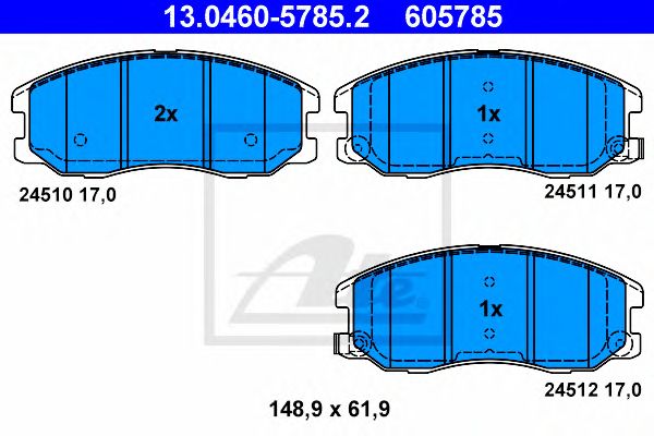 Купить ATE 13.0460-5785.2 Колодки тормозные дисковые передн, CHEVROLET: CAPTIVA 2.0 D/2.0 D 4WD/2.2 D/2.2 D 4WD/2.4/2.4 4WD/2.4 LPG/2.4 LPG 4WD/3.0 4WD/3.2 4WD 06- \ OPEL: ANTARA 2.0 CDTI/2.0 CDTI 4x4/