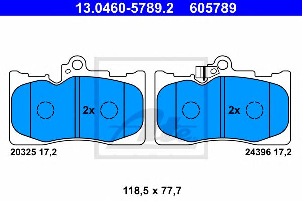 Купить ATE 13.0460-5789.2 Колодки тормозные дисковые передн, LEXUS: GS 250 12-, GS 3.0/300/350/350 AWD/4.3 VVTi/430/450h/460 05-11