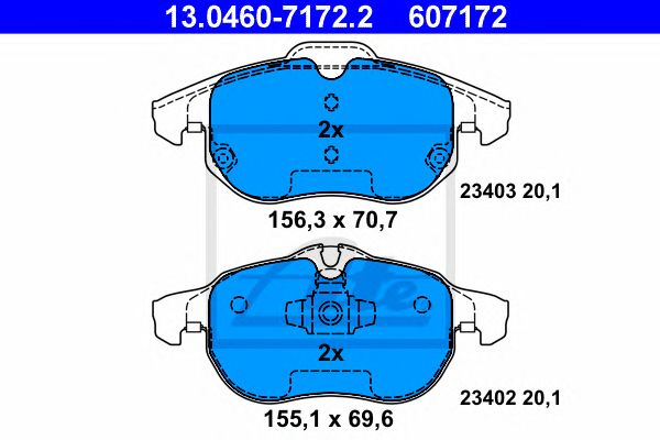 Купить ATE 13-0460-7172-2 Колодки торм.пер.