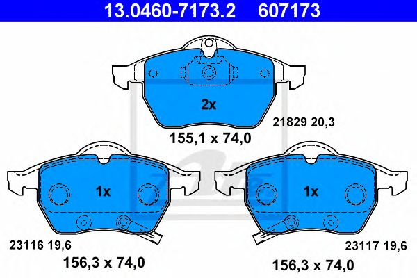 Купить ATE 13-0460-7173-2 Колодки торм.пер./дат.