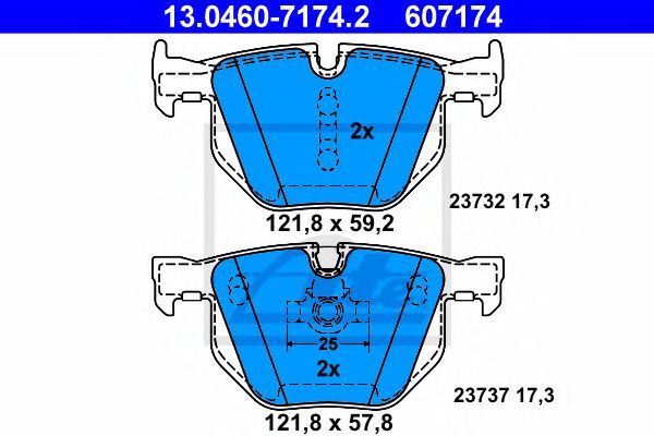 Купить ATE 13-0460-7174-2 Колодки торм.зад.