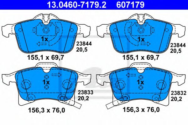 Купить ATE 13-0460-7179-2 Колодки торм.пер./дат.