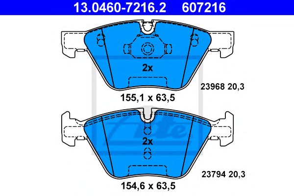 Купить ATE 13-0460-7216-2 Колодки торм.пер.