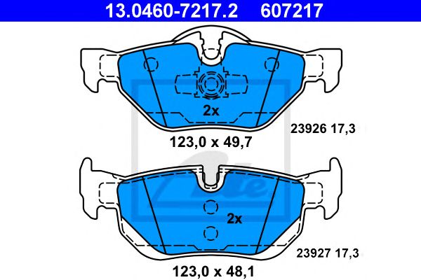 Купить ATE 13.0460-7217.2 Колодки тормозные дисковые задн, BMW: 1 118 d/120 d/123 d/130 i 04-12, 1 118 d/120 d/123 d/130 i 03-12, 1 кабрио 118 d/118 i/120 d/120 i/123 d/125 i 08-, 1 купе 118 d/120 d/12