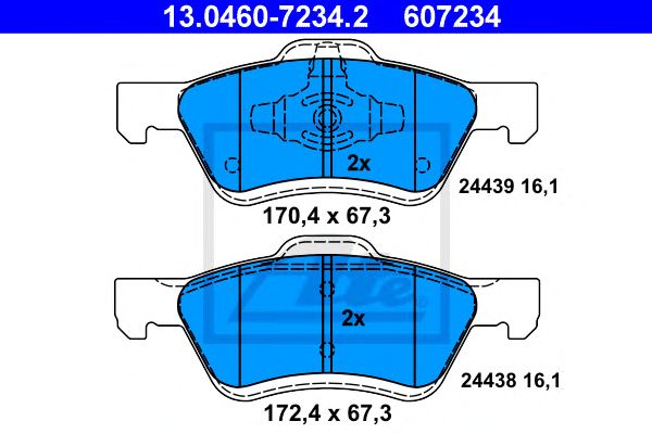 Купить ATE 13-0460-7234-2 Колодки торм.пер.