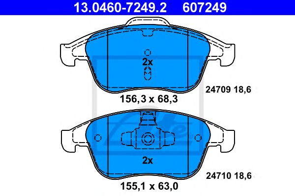 Купить ATE 13-0460-7249-2 Колодки торм.передн.