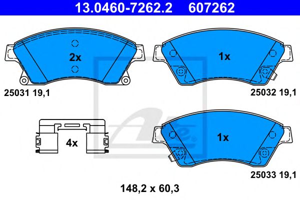 Купить ATE 13-0460-7262-2 Колодки торм.пер.