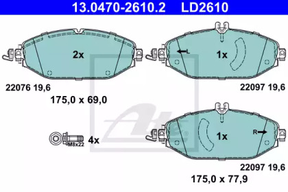 Купить ATE 13-0470-2610-2 Колодки торм.передн. CERAMIC