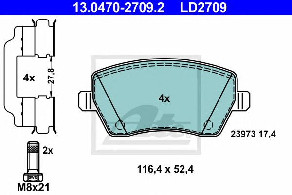 Купить ATE 13-0470-2709-2 Колодки торм.пер. CERAMIC