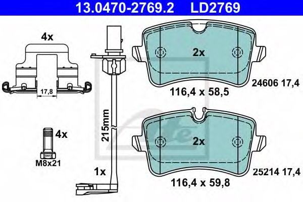Купить ATE 13-0470-2769-2 Колодки торм.задн. CERAMIC