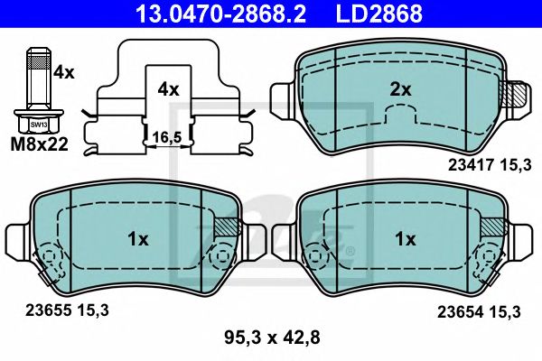 Купить ATE 13-0470-2868-2 Колодки торм.зад./дат. CERAMIC