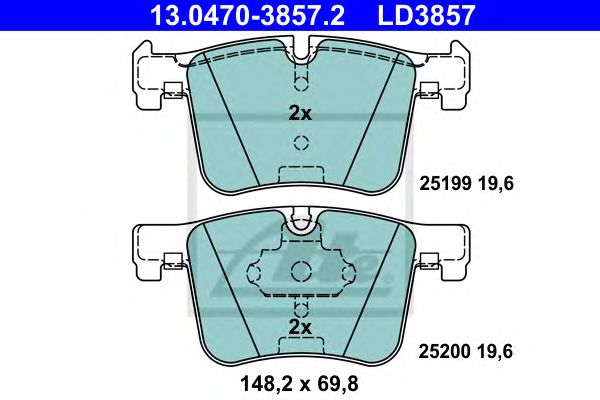 Купить ATE 13-0470-3857-2 Колодки торм.передн. CERAMIC