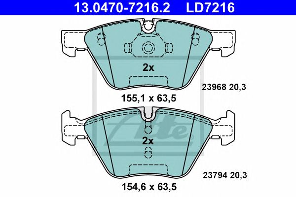Купить ATE 13-0470-7216-2 Колодки торм.пер. CERAMIC