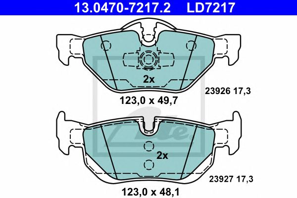 Купить ATE 13-0470-7217-2 Колодки торм.зад. CERAMIC