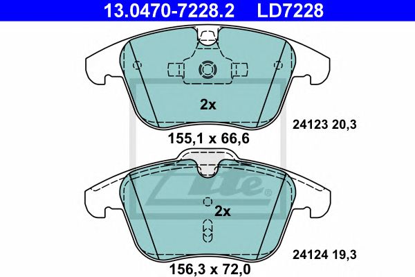 Купить ATE 13-0470-7228-2 Колодки торм.пер. CERAMIC