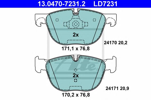 Купить ATE 13-0470-7231-2 Колодки торм.пер. CERAMIC