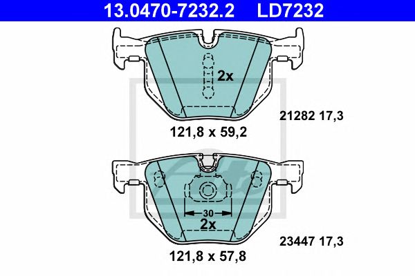 Купить ATE 13-0470-7232-2 Колодки торм.задн. CERAMIC