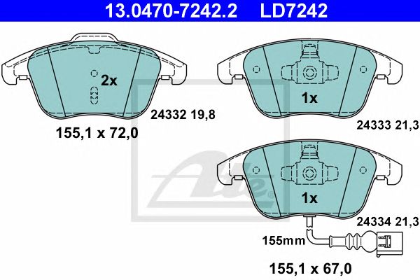 Купить ATE 13-0470-7242-2 Колодки торм.пер. CERAMIC