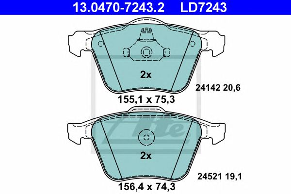 Купить ATE 13-0470-7243-2 Колодки торм.пер. CERAMIC