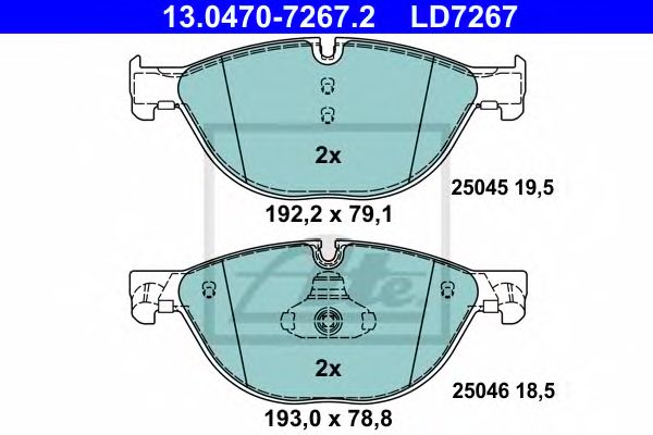 Купить ATE 13-0470-7267-2 Колодки торм.передн. CERAMIC