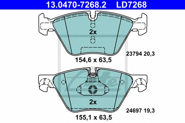 Купить ATE 13-0470-7268-2 Колодки торм.пер. CERAMIC
