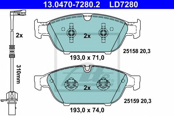 Купить ATE 13-0470-7280-2 Колодки торм.пер. CERAMIC