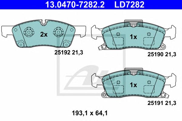 Купить ATE 13-0470-7282-2 Колодки торм.пер. CERAMIC