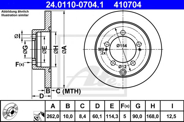 Купить ATE 24.0110-0704.1 Диск тормозной задн, CHRYSLER: SEBRING 2.0 01-07 \ MITSUBISHI: ECLIPSE II 2000 GS 16V/2000 GT 16V/2400 GS 16V 94-99, LANCER седан 1.3/1.6/2.0/2.0/2.0 16V EVO IX/2.