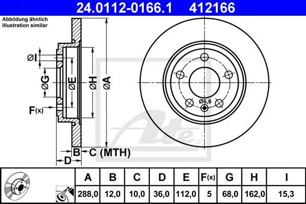 Купить ATE 24.0112-0166.1 Диск тормозной задн, AUDI: A4 1.6/1.8 T/1.8 T quattro/1.9 TDI/1.9 TDI quattro/2.0/2.0 FSI/2.4/2.5 TDI/2.5 TDI quattro/3.0/3.0 quattro 00-04, A4 1.6/1.8 T/1.8 T qua