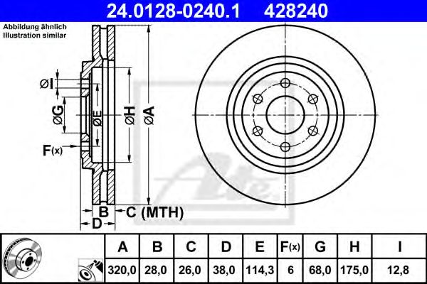 Купить ATE 24.0128-0240.1 Диск тормозной NISSAN NAVARA/PATHFINDER