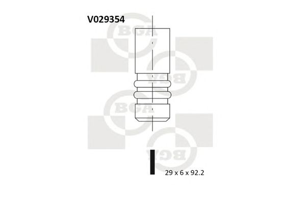 Купить BGA V029354 Клапан двигателя выпускной [29x6x92.2] CHEVROLET/DAEWOO/OPEL/SAAB 1.8-3.0 (X18XE-Z30XE/C/T20SED) 93-