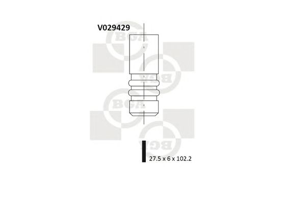 Купить BGA V029429 Клапан двигателя выпускной [27.5x6x102.2] OPEL 1.4-1.6 (C16XE/C14XE/Z14XE/Z16XE) 93-