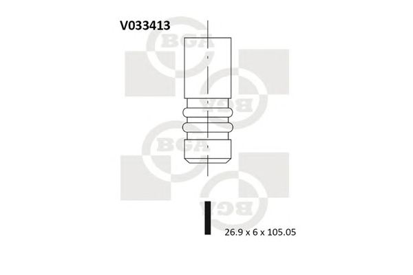 Купить BGA V033413 Клапан двигателя впускной [27.0x6.0x105.1] AUDI/VW A4/A6/PASSAT 1.8 20V 94-