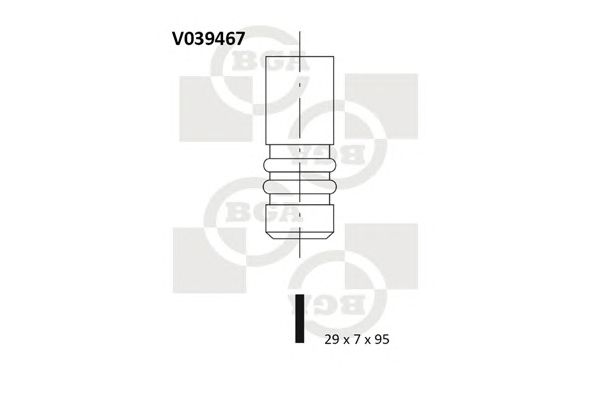 Купить BGA V039467 Клапан двигателя выпускной [29x7x95] VW/AUDI 1.4-1.6 (AEA/ABU) 94-