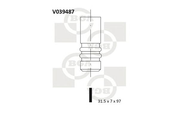 Купить BGA V039487 Клапан двигателя выпускной [31.5x7.0x97.0] VW GOLF/PASSAT/SHARAN 1.9TDI 96-
