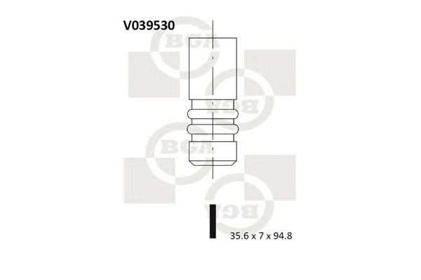 Купить BGA V039530 Клапан двигателя впускной [35.6x7x94.8] SEAT CORDOBA, IBIZA / SKODA FELICIA, OCTAVIA / VW CADDY, POLO, VENTO, JETTA 1.4/1.9 91-04