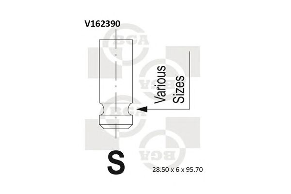 Купить BGA V162390 Клапан двигателя впускной [28.5x6x95.7] HYUNDAI ACCENT, ELANTRA, SANTA FE, TUCSON, TRAJET / KIA CARENS II, CERATO, SPORTAGE II, MAGENTIS, CEED, PRO CEED 1.5-2.0CRDI 01-