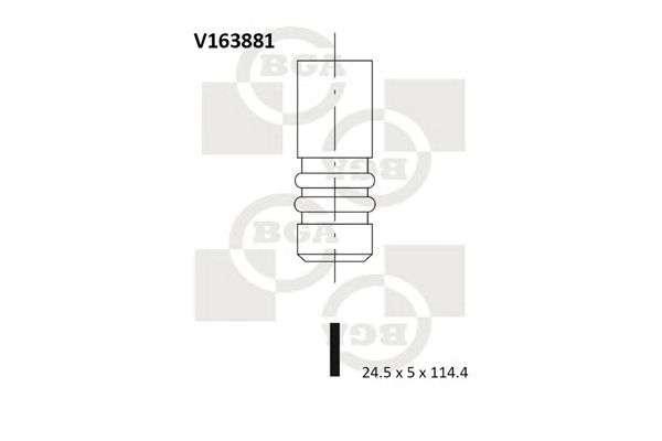 Купить BGA V163881 Клапан двигателя выпускной [24.5x5x114.4] ALFA ROMEO 159, 166, MITO / FIAT 500L, BRAVO, CROMA, DOBLO, STILO / OPEL ASTRA H/J, INSIGNIA A /PEUGEOT EXPERT/ SAAB 9-5 1.6/2.4 04-20