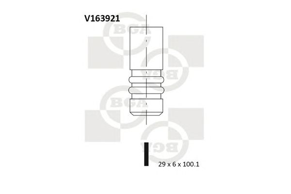 Купить BGA V163921 Клапан двигателя выпускной [29x6x100.1] BMW 1(E81, E87, E88), 3(E46, E90, E93), 5(E60), 6(E63, E64), 7(E65, E66, E67), X1(E84), X3(E83), X5(E53), Z4 1.6/4.4 01-15
