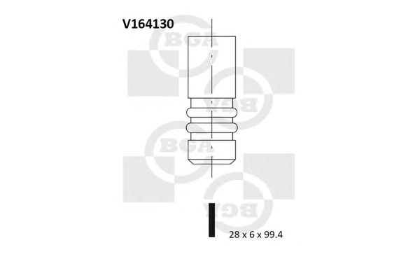 Купить BGA V164130 Клапан двигателя впускной [28x6x99.4] CHEVROLET AVEO 1.4 05- / FORD FIESTA, FOCUS 1.4 01-12 / MAZDA 2 1.4/1.6 03-07