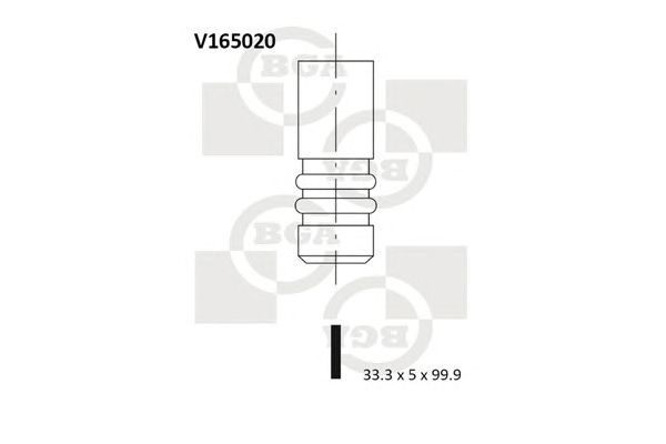 Купить BGA V165020 Клапан двигателя впускной [33.3x5x99.9] FIAT 500/500C, DOBLO, FIORINO, GRANDE PUNTO, IDEA, LINEA, PANDA, PUNTO / FORD KA / LANCIA MUSA, YPSILON 1.2/1.4 05-16
