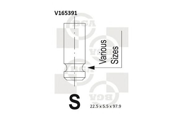 Купить BGA V165391 Клапан двигателя выпускной [22.5x5.5x97.9] NISSAN MICRA, CUBE, NOTE 1.2/1.4 03-12