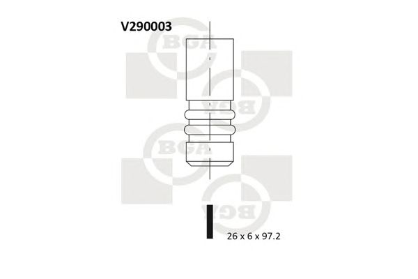 Купить BGA V290003 Клапан двигателя выпускной [26x6x97] CHEVROLET ASTRA / OPEL ASTRA G, FRONTERA B, OMEGA B, SIGNUM, SINTRA, VECTRA B/C, ZAFIRA A / SAAB 9-3, 9-5 2.0/2.2 95-15