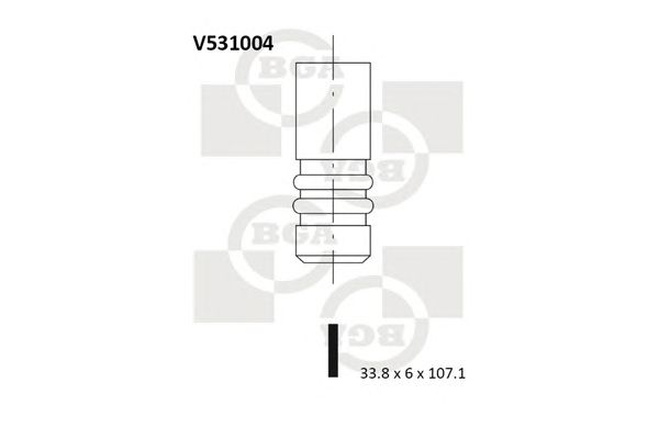 Купить BGA V531004 Клапан двигателя выпускной [33.8x6x107.1] CITROEN / PEUGEOT 2.0HDI [DW10ATED] 98-