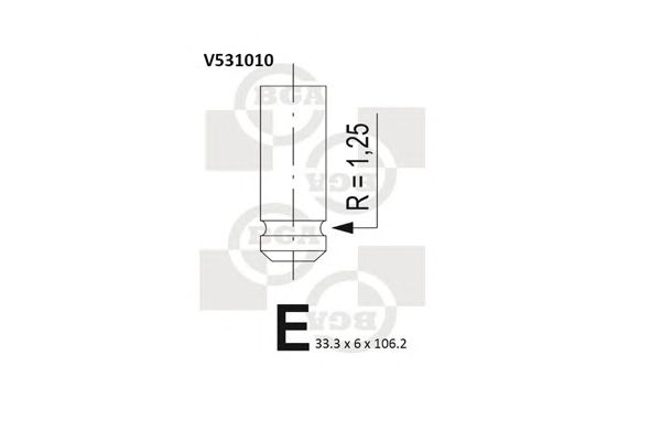 Купить BGA V531010 Клапан двигателя впускной [33.3x6x106.2] CIT/FIAT/PGT 2.0I 16V 99-