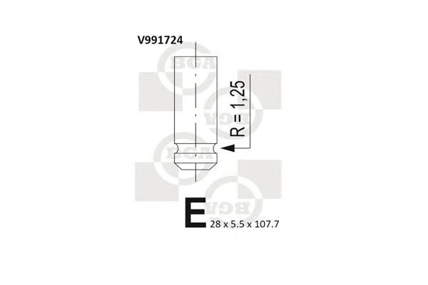 Купить BGA V991724 Клапан двигателя выпускной [28x5.5x107.7] RENAULT CLIO, DUSTER, LAGUNA, LOGAN, MEGANE, SCENIC, TWINGO 1.4/1.6 97-18