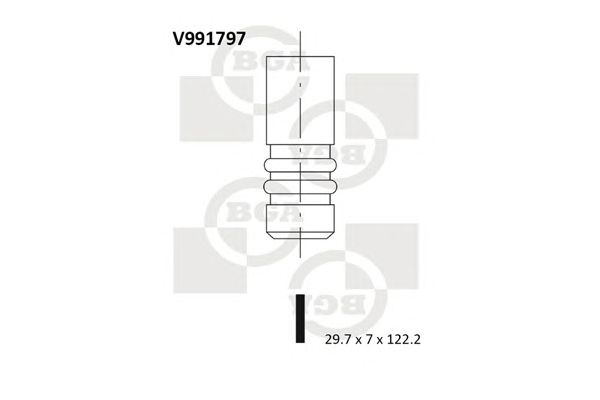 Купить BGA V991797 Клапан двигателя впускной [29.8x7x122.2] FORD MONDEO 2.0TDCI 00-